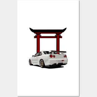 nissan gtr Posters and Art